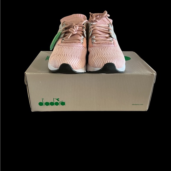 Diadora - Pink/Gray Knit Lace-Up Sneakers - Size 8 - Picture 2 of 8